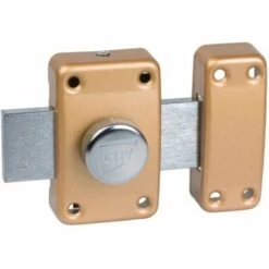 ISEO CAVERS Verrou à Bouton Bronze - Cylindre 40 Mm - Pêne 110 Mm - City 25 - ISÉO