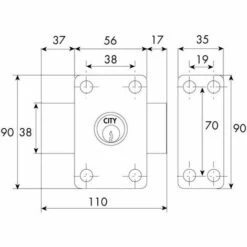 ISEO CAVERS Verrou à 2 Entrées CITY ISEO 45mm 45-CG13654V CG13654V - CG13654V -ISEO CAVERS Soldes 2022 3645603 2