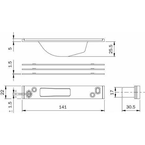 ISEO CAVERS Gâche Réglable Haute/basse Multiblindo ISEO - Bascule - Inox - 141x22x5 - 038084 4 ISEO CAVERS Gâche Réglable Haute/basse Multiblindo ISEO - Bascule - Inox - 141x22x5 - 038084 – Image 2