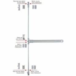 ISEO CAVERS Serrure Coupe-feu Push Idea 3 Points Latéraux ISEO Barre Grise 840 Mm - Gris - 942608433TA